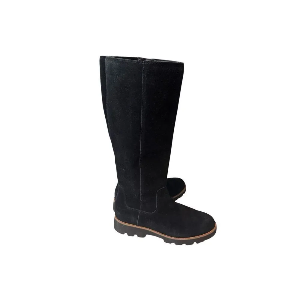 Vionic Tall Suede Knee High Black Zipper VIONIC Ultra Comfort Designer Sz 5